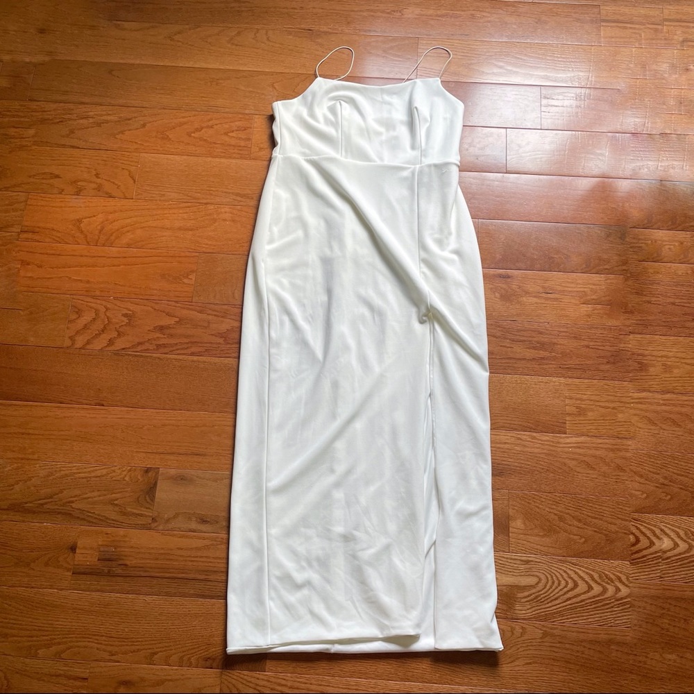 🪐Club London Cream Maxi Dress with side slit in 18US🪐